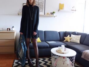 Look d'automne petite robe noire - Autour de Marine