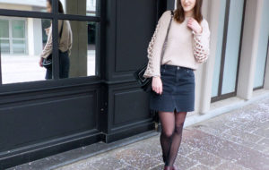 Look Jupe en jean noir - Autour de Marine