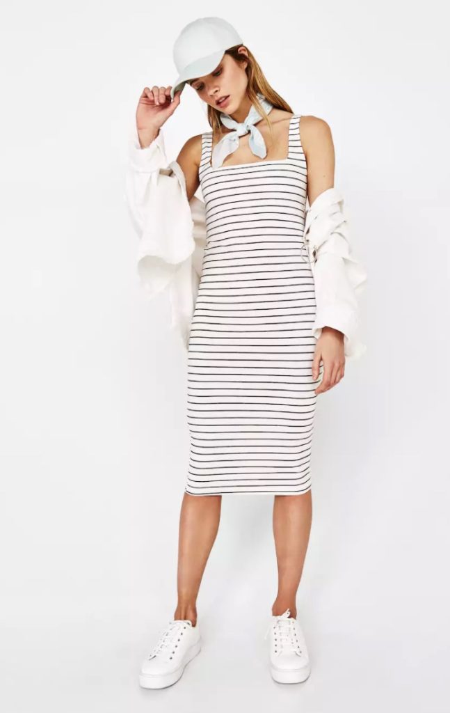 Robe midi Bershka - Autour de Marine