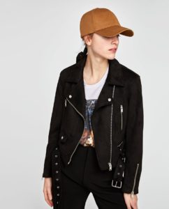 Blouson motard daim Zara - Autour de Marine