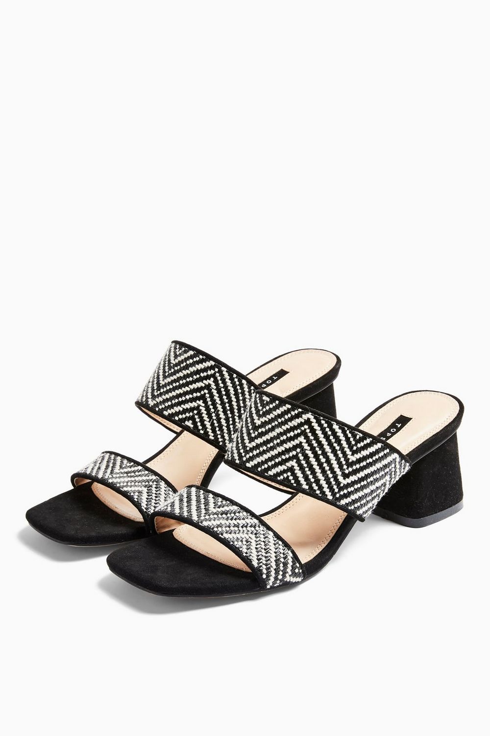 Mules noires et blanches